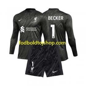 Liverpool Alisson Becker 1 Målmand Børn Hjemme Fodboldsæt 2024-25 L/S (+ Korte bukser)